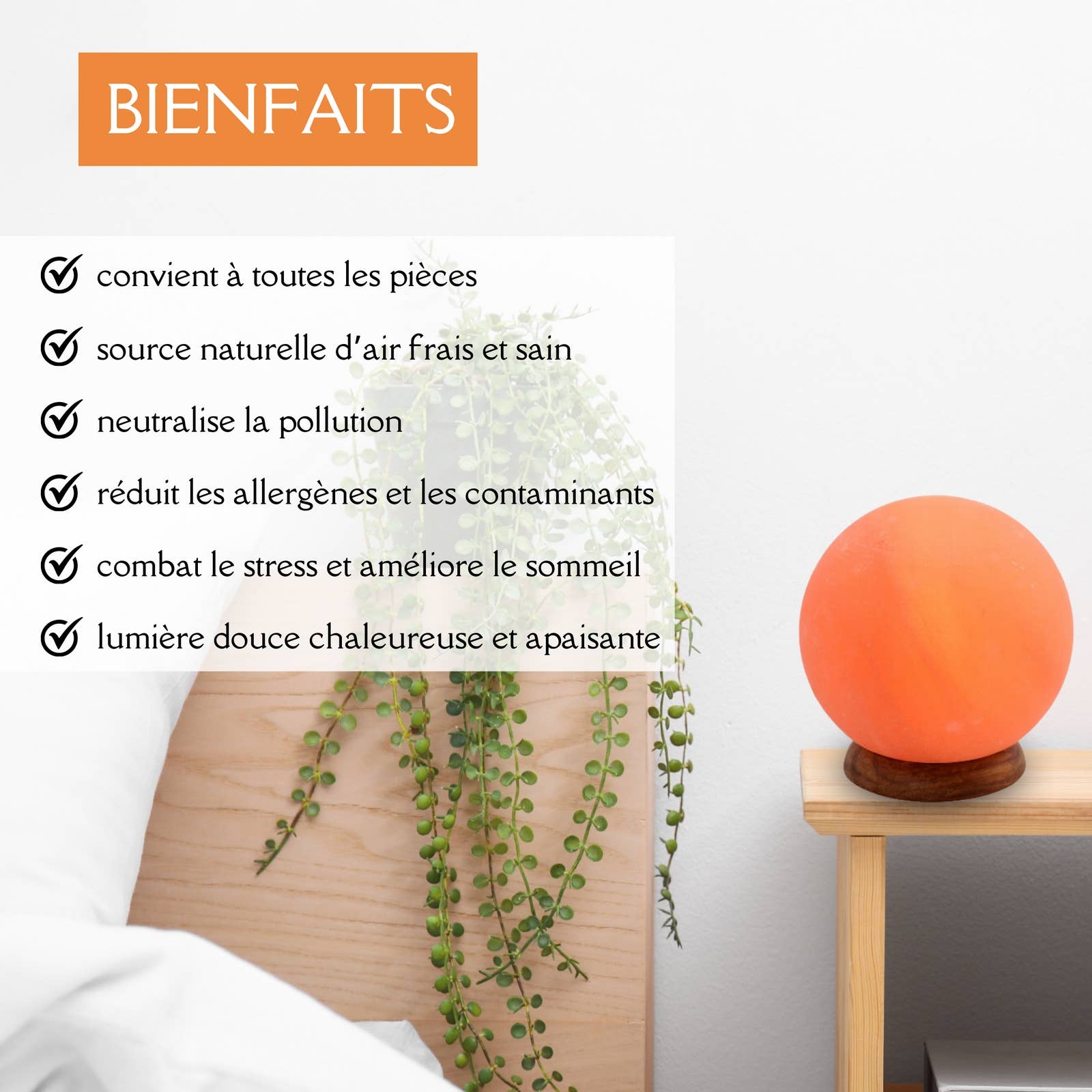 Zen'Arome Himalaya Saltlampe Månesfære - Naturligt Salt 1,9 kg